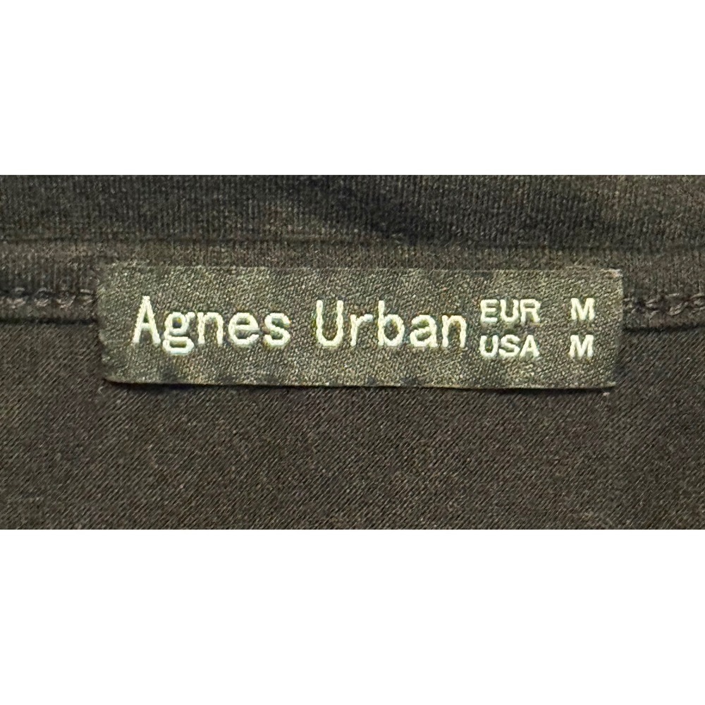 Agnes Urban Womens Black Pleated V-Neck Long Sleeve Blouse Top Size Medium - Picture 3 of 4